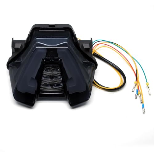 Image of MZS Motorcycle Tail Light LED Turn Signal Integrated for MT07 2021-2024 | Rear Blinker Running Taillight Assembly, Stop Brake Light, Waterproof Dustproof Smoke Lens, Amber Red Dual Color Lamp