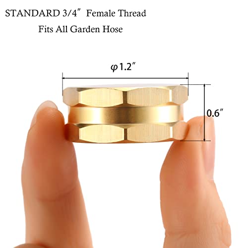 Sanpaint 4 Pack Garden Hose End Caps With Washers, Brass Spigot Cap, 3/4" Female End Cap #TOP1