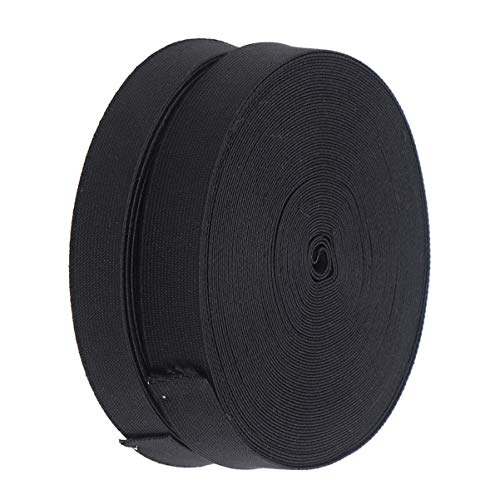 Homoyoyo 1roll Flat Elastic Band Polyester Stretch Bands for Sewing Knitting Crafting Durable Breathable High Elasticity for Pants Wigs Underwear Sportswear