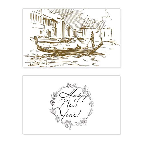 Tarjeta de Año Nuevo River Boat: un mensaje conmemorativo y de bendición único