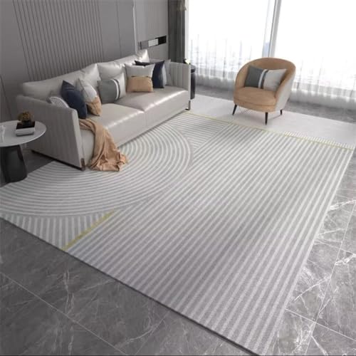 Tapis de chambre de garçon antidérapant lavable gris à rayures