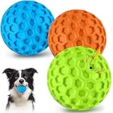 LUKITO Dog Chew Toys, Dog Toys for Aggressive Chewers Large Breed, Interactive Squeaky Balls, Tough Dog Toys with Natural Rubber for Large and Medium Small (3 Balls)