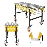 980LBS Expandable & Connectable Roller Conveyor Stand with Wheels, 23.6