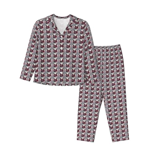 Ensemble pyjama assorti manches longues femme motif rose cadeau