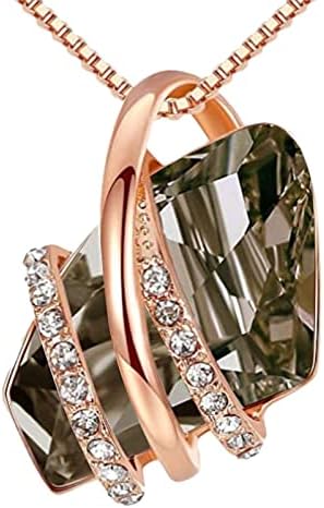 Sandistore125 Letter Necklace for Women Geometry Winding Rhinestone Necklaces For Women Pendant Necklace Maternal Full
