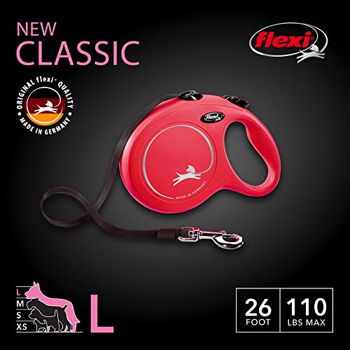 Flexi New Classic Tape Retractable Leash, Red, Large/26' #TOP1