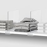 Aolloa 6 PCS Shelf Dividers for Closet Organization Acrylic Clear Closet Shelf Divider for Wooden Shelving Suitable for Wooden or Vertical Shelves Or Bedroom, Kitchen and Office - Image 5