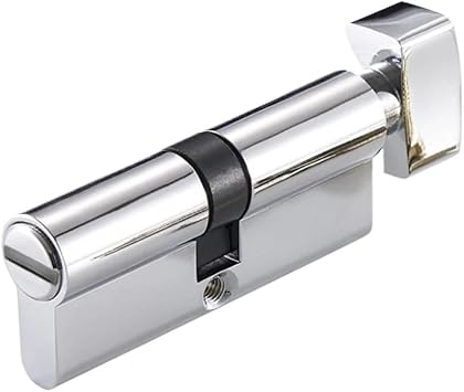 Thumb-Turn Cylinder Door Lock Barrel 75mm Brass Made for Doors/147Chrome-No Key