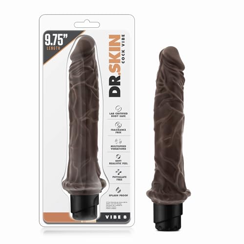 Vibromasseur Dr Skin Vibe 8 grand format chocolat stimulation intime 24cm