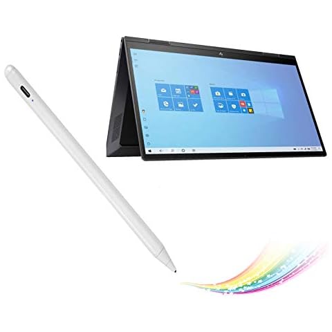 Stylus Pen for HP Envy X360 Convertible 2-in-1 15.6" Pencil, Active Digital Pencil Compatible with HP Envy X360 2-in-1 Stylus Pen,Good for Sketching and Note-Taking with Type-C Recharge, White Cover