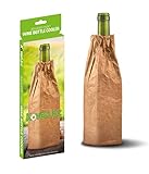 KoverUpz TYVEK BROWN BAG ARTWORK INSULATED WINE BOTTLE & 40oz COOLER SLEEVE SOFT REUSABLE COLLAPSIBLE FOR PARTIES, EVENTS OR WEDDINGS COLLEGE COOLIE THERMAL, 11'' Tall x 3.5'' wide (WWC01)