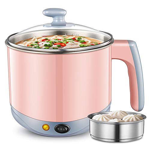 Xyanzi dianzhuguo 2L Mini Electric Skillet Cooking Rice Soup Porridge Stir-Fry Padella Antiaderente Multi-Funzione (con Steamer)