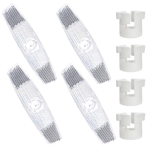 自転車ホイールリフレクター 4個パック 自転車スポーク安全リフレクター 夜間ライディング用 クイックマウント 反射リムライト 安全警告 自転車装飾アクセサリー 道路/山岳通勤バイク用 (ホワイト)