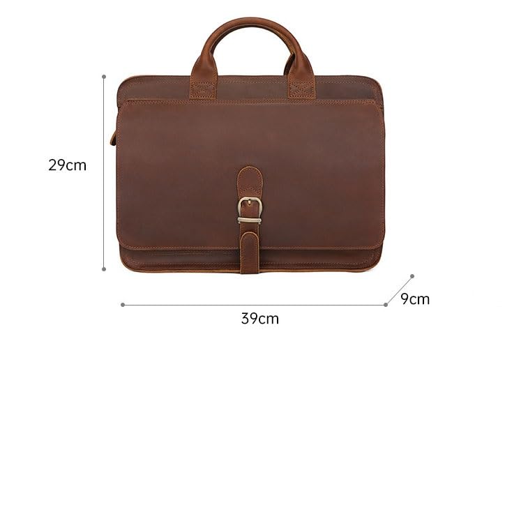 JSEIAJB Vintage Genuine Leather Men's Multifunctional Computer Bag Single Shoulder Oblique Straddle Portable Briefcase2