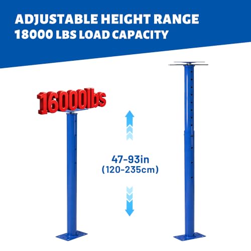 Image of House Floor Jack, 2 Pack 16070 lbs Structural Support Jack Stand for Basement, Beam and Floor Support, Mobile Home Leveling Post Pole, Adjustable Steel Jack Post