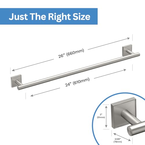 Image of Gatco 5620 Mode Towel Bar, 24 Inch, Satin Nickel