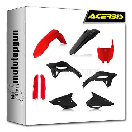 Kit cache carenage complete rouge noir Acerbis 0024559.848 pour remplacer plastiques casses CRF 450 R