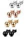 FUNRUN JEWELRY 4 Pairs Stainless Steel Small Ball Stud Earrings for Women Men Round Ball 3mm 4 Colors