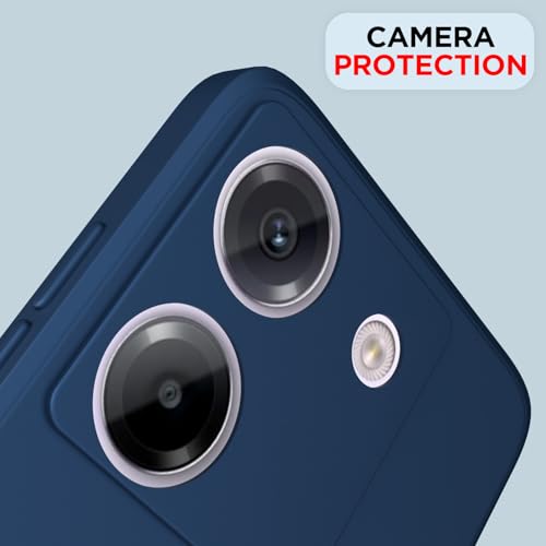Image of Outlouders Back Cover for Poco M7 Pro 5G | Camera Protection | Durable Soft Matte Silicone Bumper Case (Blue)