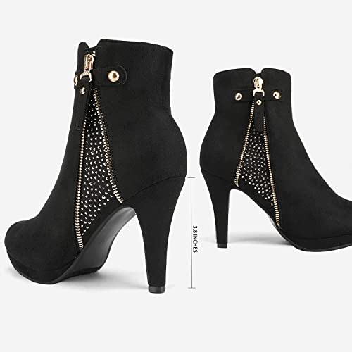 DREAM PAIRS Women's Ankle Boots High Stiletto Heel Booties Fashion Zipper Short Boots3