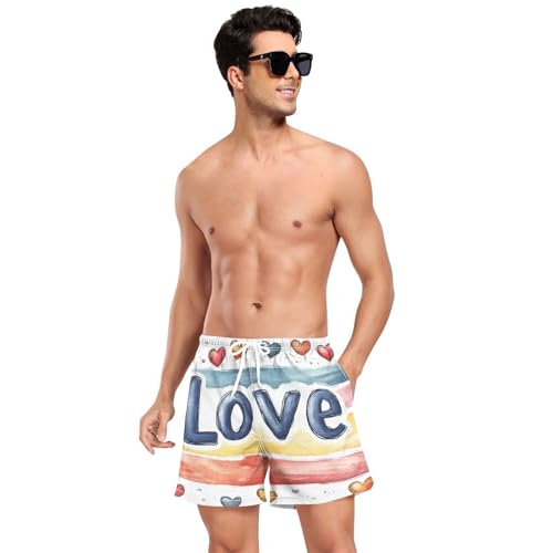 Yuiboo A Pride Month Background is WhiteMen Beach Shorts Mens 2In1 Running Shorts with Compression Liner Inseam Board Shorts Lightweight Multi