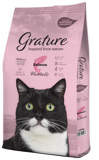 Grature Cat Hairball Salmón (1,5Kg) Pienso Natural para Gatos Adultos