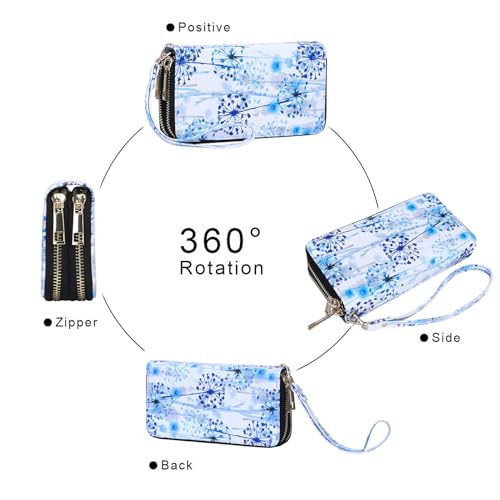 Image of XEYOU Double Zipper Long Clutch Wallet Cellphone Wallet for Women with Removable Wristlet Strap for Credit Card, Cash, Coin, Bill