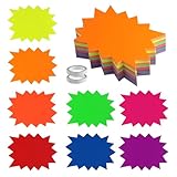 160 Stück 8 Farben Starburst Zeichen 16 x 12 cm Preisaufkleber Preisschilder aus Papier für Einzelhandel Supermarkt Einkaufszentrum Gemüsemarkt