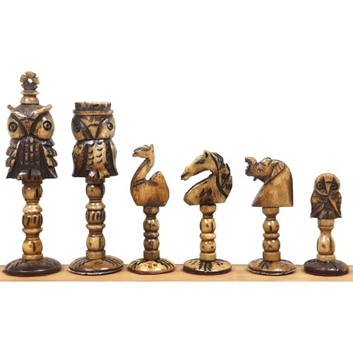 Jeu d'échecs Animal Kingdom os de chameau vieilli 10,2 cm collection