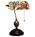 NANXCYR Tiffany Style ławka lampa stołowa, 10,6 cm kolorowe szkło abażur Morning Glory Antique lampka na biurko lampka nocna do sypialni, salonu, gabinetu, kawiarni baru