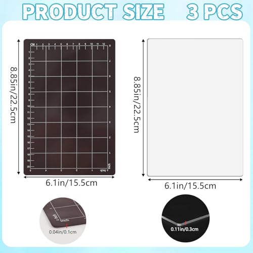 3 x Die Pads Set 6'' x 9\ Enthalten Magnetische Unterlegscheibe mit Karte Größe Grids und 2 x Acryl Schneiden Pads für Stanzmaschinen Prägen Crafting Zubehör