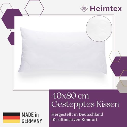 HEIMTEX Steppkissens Kissen 40x80cm 2er-Pack – Mikrofaser Kissen 40x80cm mit 500g Füllung aus frischer Faser – Premium Hotelqualität, hypoallergen, Bettkissen, Seitenschläferkissen & Flauschkissen – Bild 5