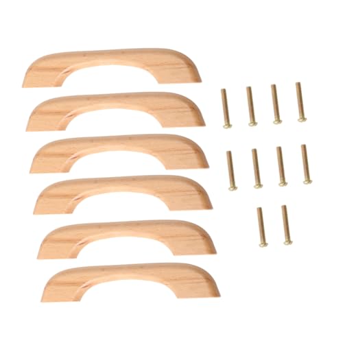 ELAYARD 10 Piezas Tiradores de Madera para Muebles Pomos para Armarios Tornillos Tiradores Dobles para Cocina y Dormitorio Superficie Lisa y Diseño Moderno Duraderos y Seguros para Hogar
