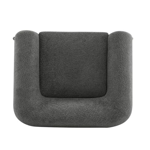 Image of Upholstered 3 Seater Sofa Three Seater Sofa with Wooden Legs for Living Room Hotels & Offices (One Seater Boucle Grey)