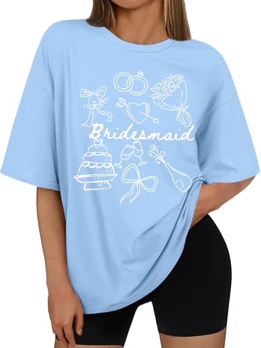Bride Shirt Women Engaged Bridal Shower Tee Oversized Bride Squad