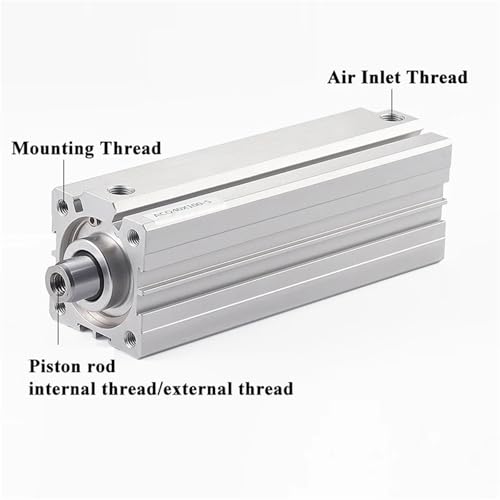 Vérin pneumatique ACQ40 compact course 140mm filetage mâle pour air comprimé