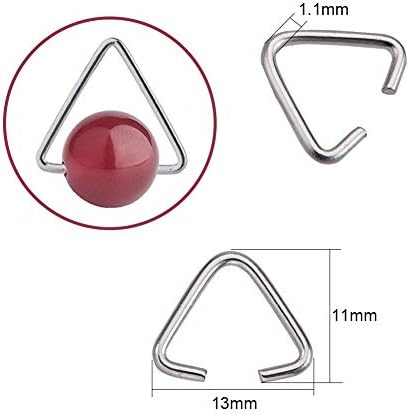 PandaHall Elite 400pcs Iron Triangle Jump Rings Pinch Bails Triangle Buckle for DIY Jewellery Making, Platinum, 11x13x1.1mm