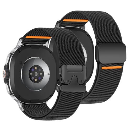 Bracelet nylon Galaxy Watch 8 anti irritation à boucle magnétique souple
