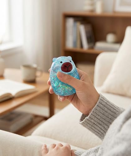 Image of 4 Pcs Capybara Squishy, Taba Squishy, Squishy Toy for Stress Relief, Cute Mystery Dumplings Squishy and Squishy Toy Slow Rising Collection (Blue)