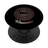 Mandala fractal Braque de Weimar Ne magasinez pas, adoptez un amoureux des chiens PopSockets PopGrip Interchangeable