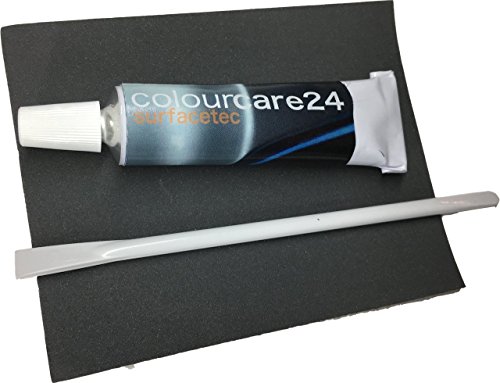 Colourcare24 - Vloeibaar leer grijs 9 ml voor het herstel van gaten, scheuren en sneden in leer, kunstleer, autostoel, skiinterieur, bank en fauteuil, kleur grijs, RAL 7000