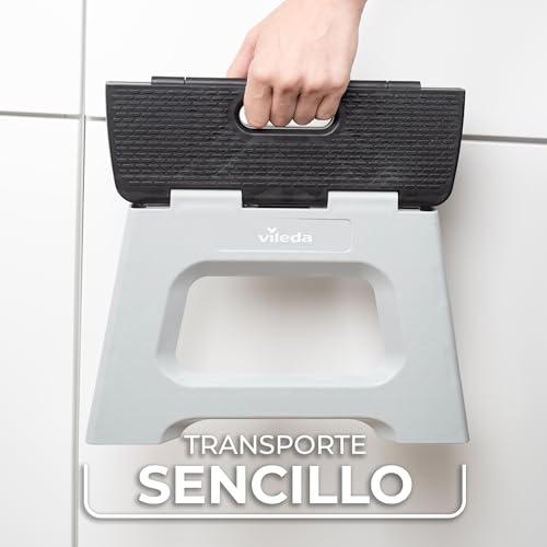 Miniatura 5 de Vileda Taburete Plegable De 23 Cm, Para Adultos Y Niños De Hasta 150 Kg, Incluye Revestimiento Antideslizante, Taburete Plegable, 150 Kg, Ideal Para El Hogar Y El Día A Día, Taburete Plegable