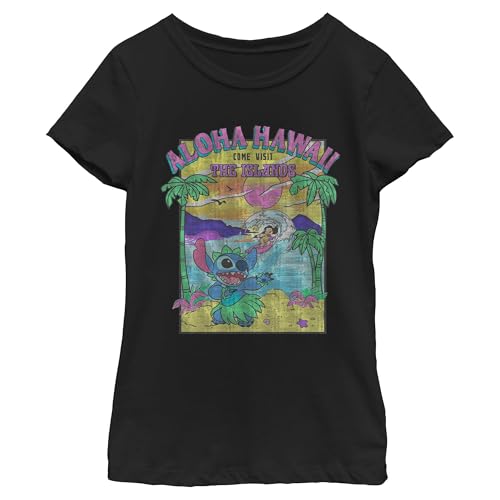 Image of Girl's Lilo & Stitch Aloha Hawaii Come Visit the Islands T-Shirt