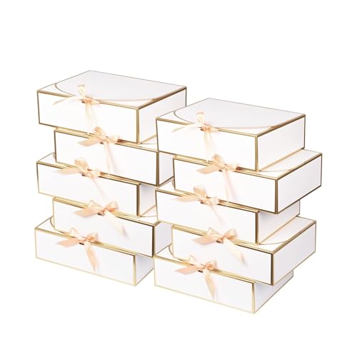 10 Pack Large Gift Boxes with Lids 12.6x9.8x3.1 Inch Bridesmaid Proposal Box White Gift Boxes for Presents Wedding Graduation Birthday Party