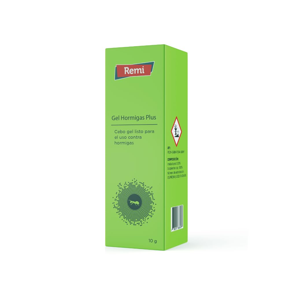 Remi Hogar Gel Hormigas Plus | Gel Insecticida Antihormigas en Jeringa | Cebo Insecticida Listo para Usar | Elimina Hormigas y el Hormiguero | Uso Interior | Alta Eficacia | Uso Doméstico