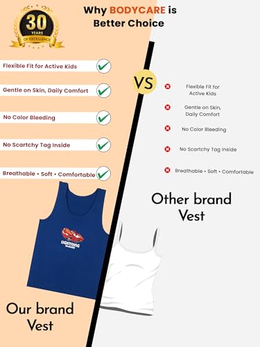 Image of BODYCARE Kids Boy's Regular Fit Vest | 100% Cotton| Skin Friendly | Lightweight | Sleeveless Designs | Cartoon Character | Pack of 3 Print