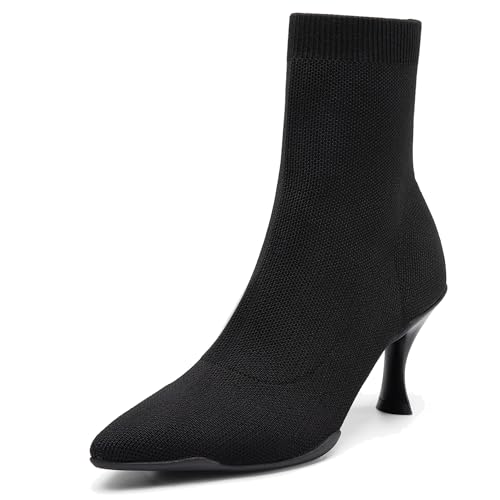 Women's Black Pointed Toe Ankle Boots US 8