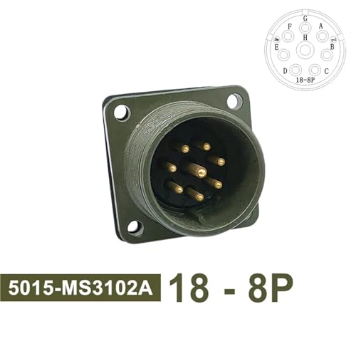 Conector circular 5015 militar MS3102 resistente y seguro con socket 18-8P para señal continua 2