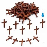 Abundant Supply: Each package includes 50 pcs of wooden crosses for crafts and 1 threader. providing ample supply for various DIY projects. perfect for adding beautiful decorations to your home Premium Solid Wood Quality : with Solid wood constructio...