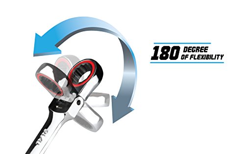 Capri Tools 11/16 In. Flex-Head Ratcheting Combination Wrench, True 100-Tooth, 3.6-Degree Swing Arc #TOP1